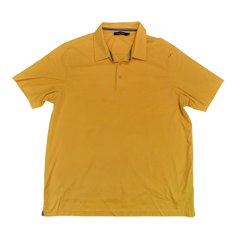 BUGATCHI Mens Yellow Short Sleeve Polo Shirt Size XL Golf Casual
